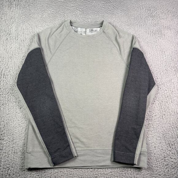Lululemon Reversible Sweatshirt Mens M Gray Geometric Crewneck Pullover Stretch - Picture 2 of 10